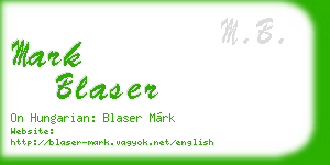 mark blaser business card